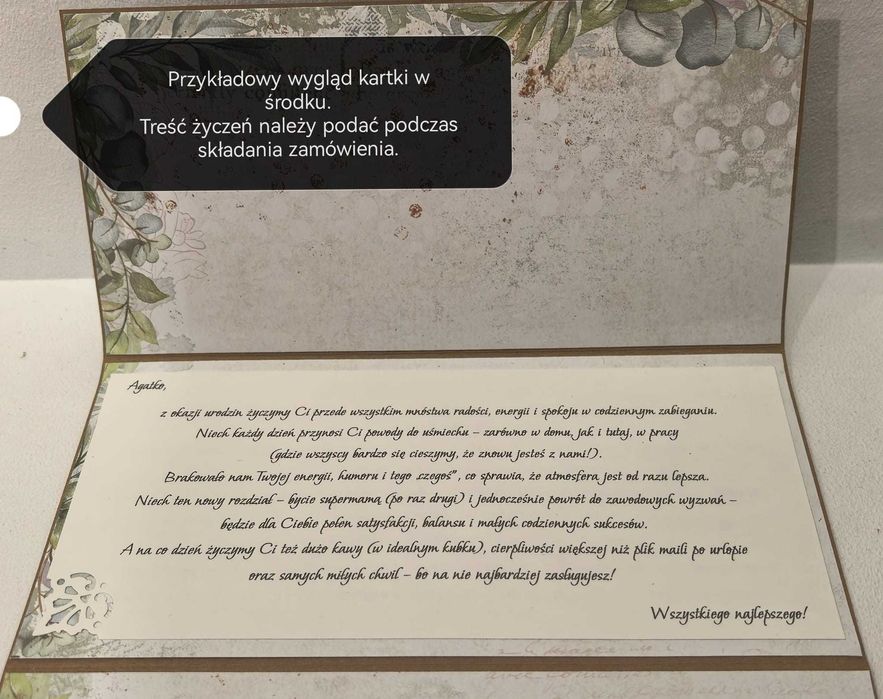 KARTKA OKOLICZNOŚCIOWA w pudełku - gotowa do personalizacji