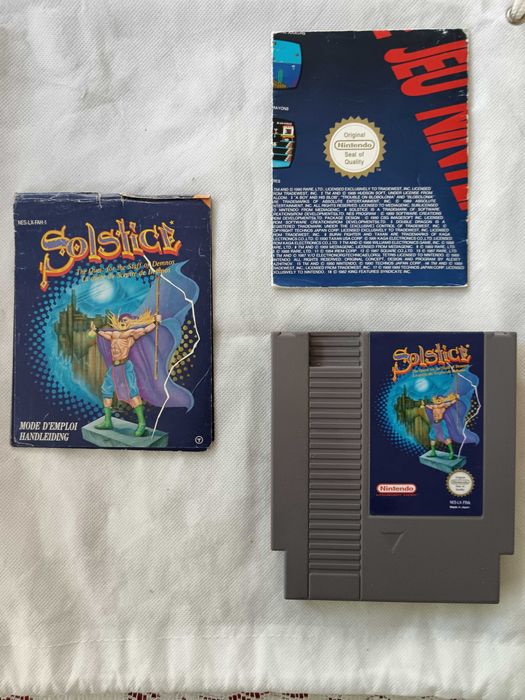 Solstice [NES, 1991] Solto com capa, manual e poster da Nintendo