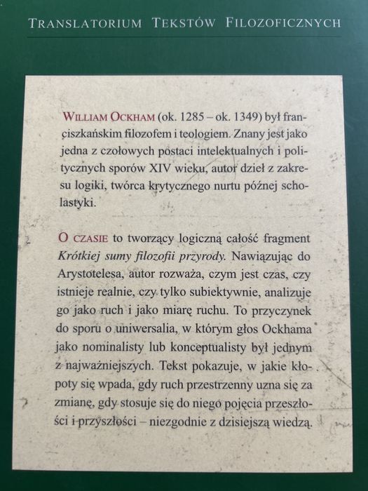 O CZASIE William Ockham