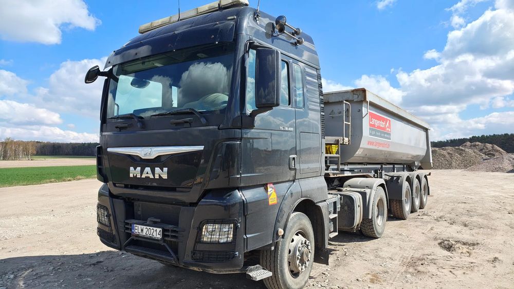 MAN TGX 18.480  4X4 , zwolnica + naczepa stalowa Langendorf