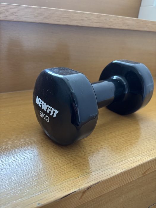 Halteres de 6kg revestidos.