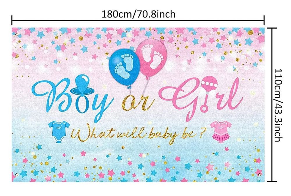Pano de Fundo Boy or Girl BabyShower