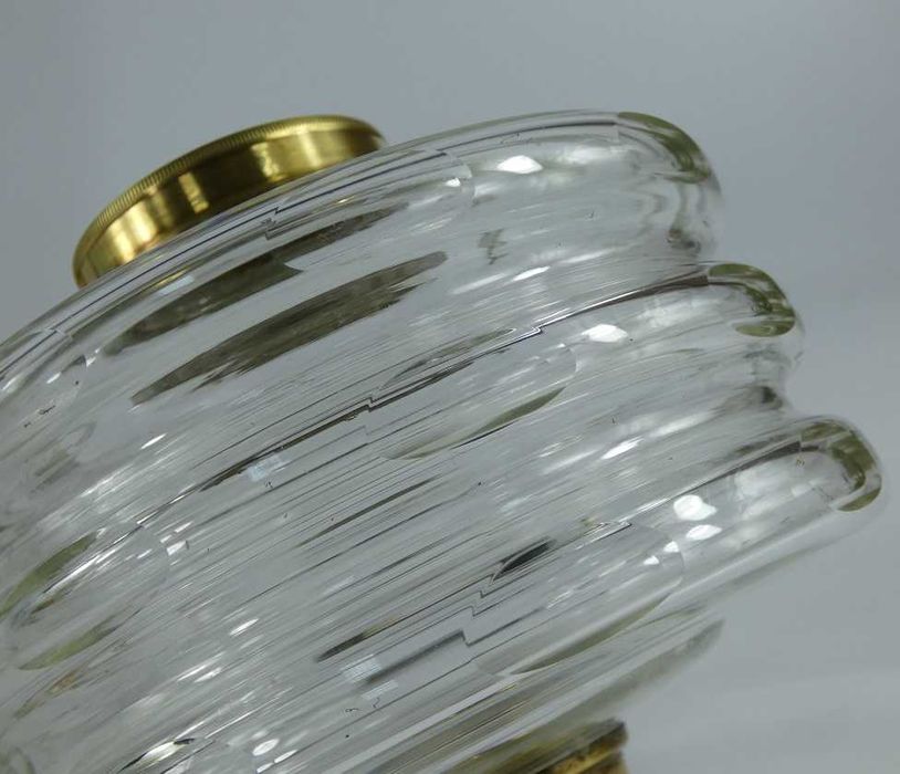 Stołowa lampa naftowa Art Deco mosiądz BRENNER MATADOR kominek KLOSZ