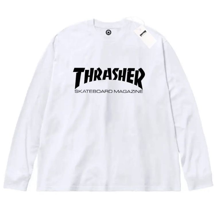 Лонгслів Thrasher унісекс Трешер Трешер чорні білі