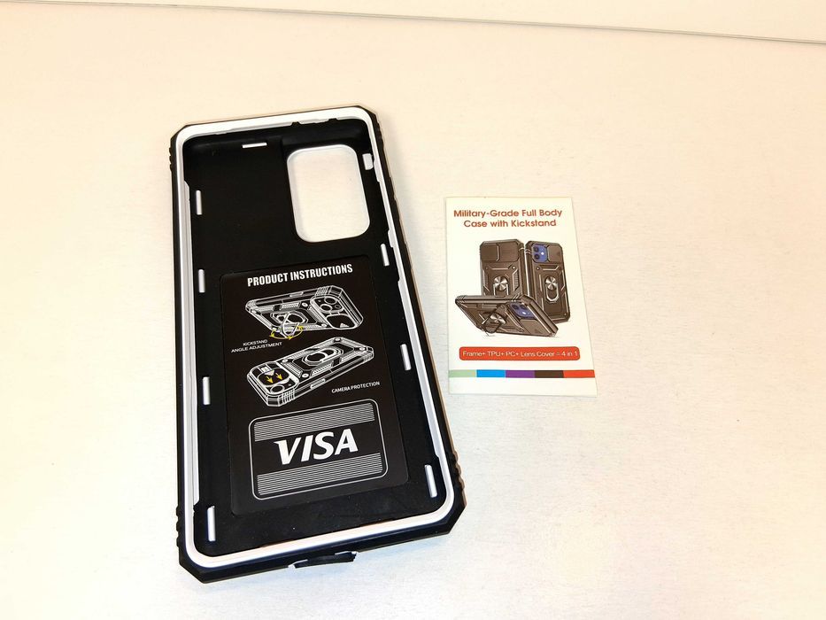 Z101 Etui Pancerne Do Samsung Galaxy S21 Ultra Kickstand Biało Czarne