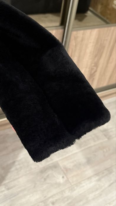 Шуба натуральний мутон, воротнік стійка оброблений норкою