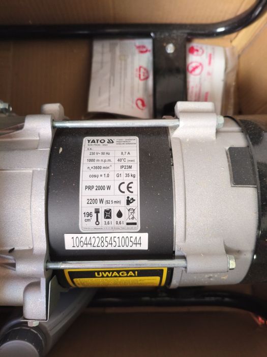 Agregat prądotwórczy Yato 2200W prawie nowy. Dowóz, Mrocza