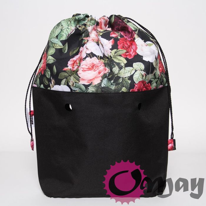 Czarny organizer do OBAG STANDARD WOREK kwiaty ogród 2kieszenie OMAY