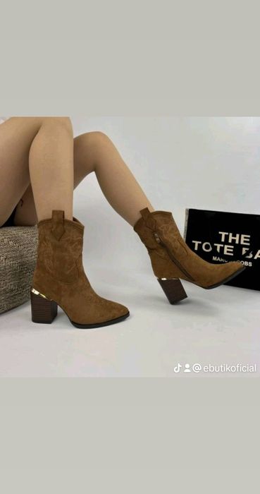 Zamszowe kowbojki na obcasie 36, 37, 38, 39, 40, 41