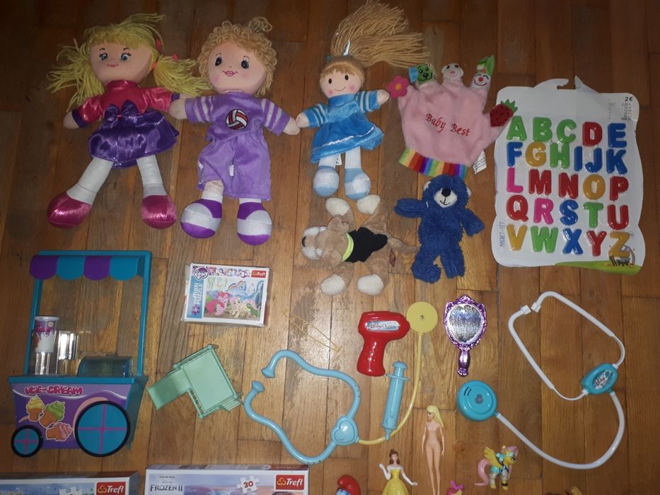 Mega paka zabawek - zestaw, zabawki, puzzle, kraina lodu, whisper