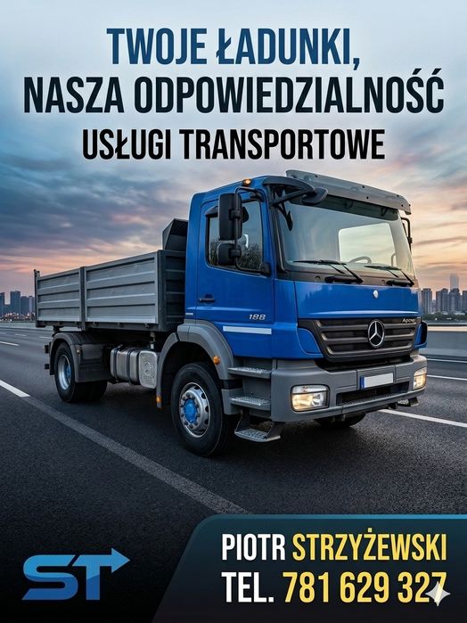 Usługi transportowe ziemi piasku kruszywa drewna
