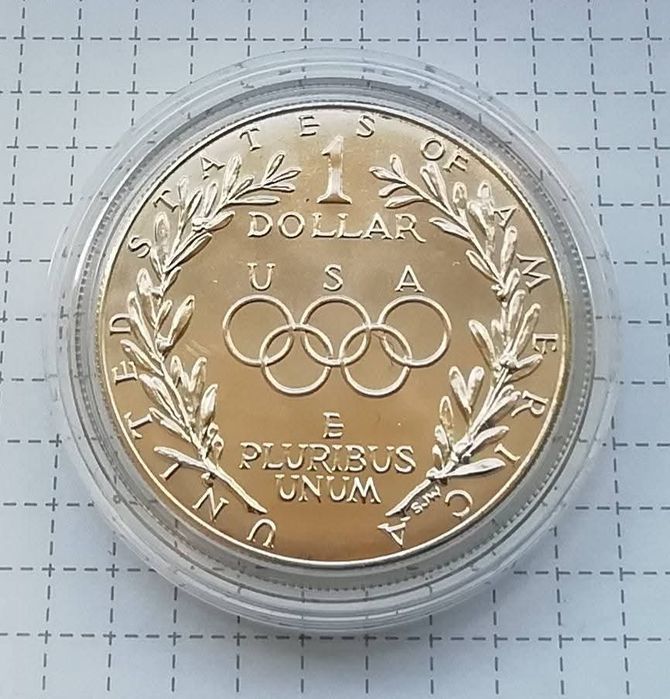 США 1 долар 1988р. (D) СРІБЛО. Олімпійські ігри в Сеулі. Сертифікат.