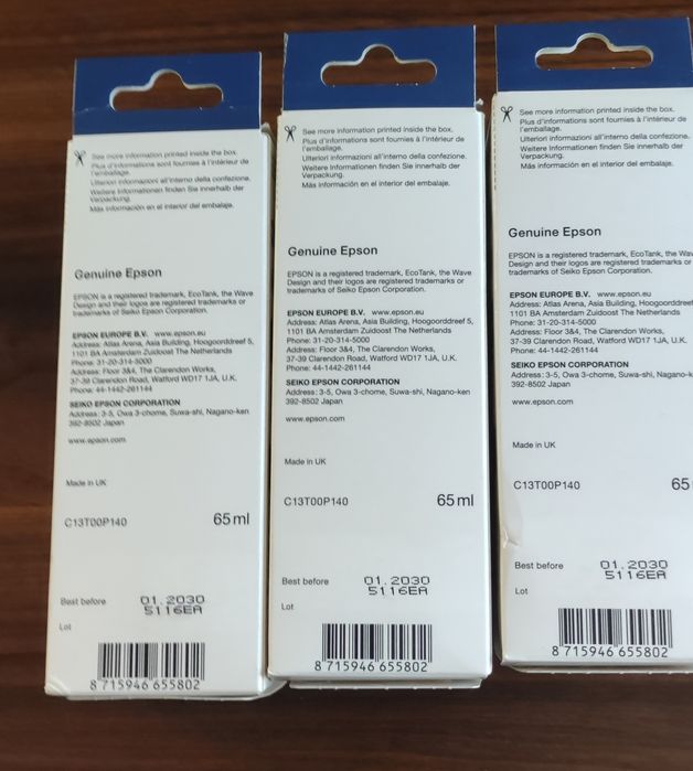 Oryginalny tusz Epson 104 za 3 opakowania