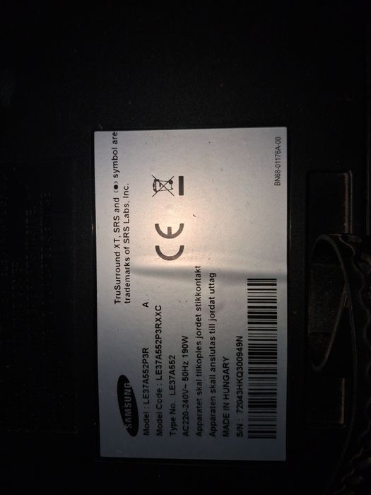 LCD Samsung de 37 polegadas, com avaria