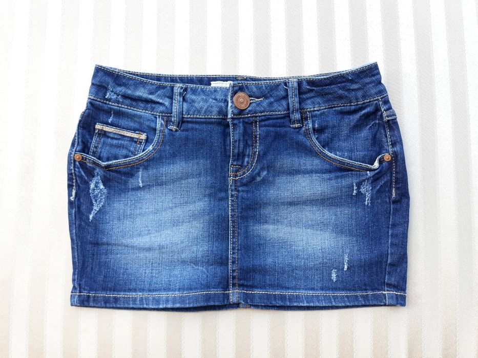 Jeansowa spódnica mini z kieszeniami Pull&Bear r. XS 34