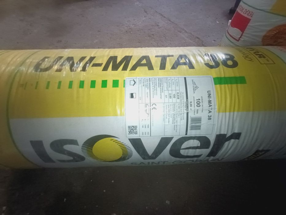 Wełna mineralna isover uni-mata 38 100mm +gratis