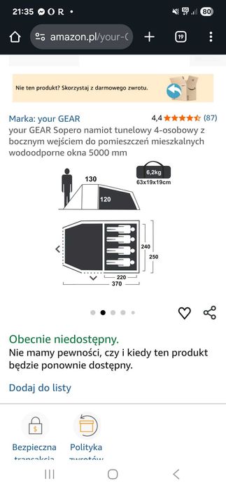 Namiot 4 osobowy