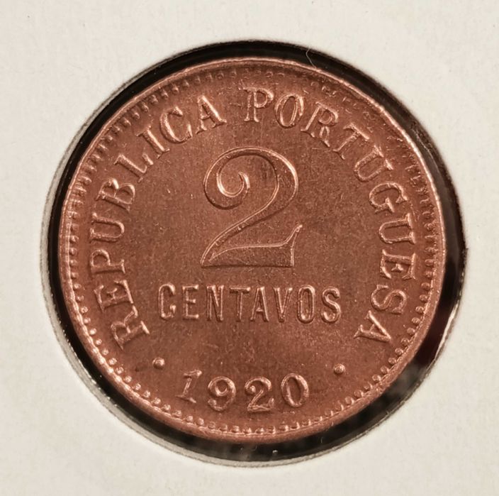 Moedas de 2 centavos Bronze 1920 (MBC+/BELA)