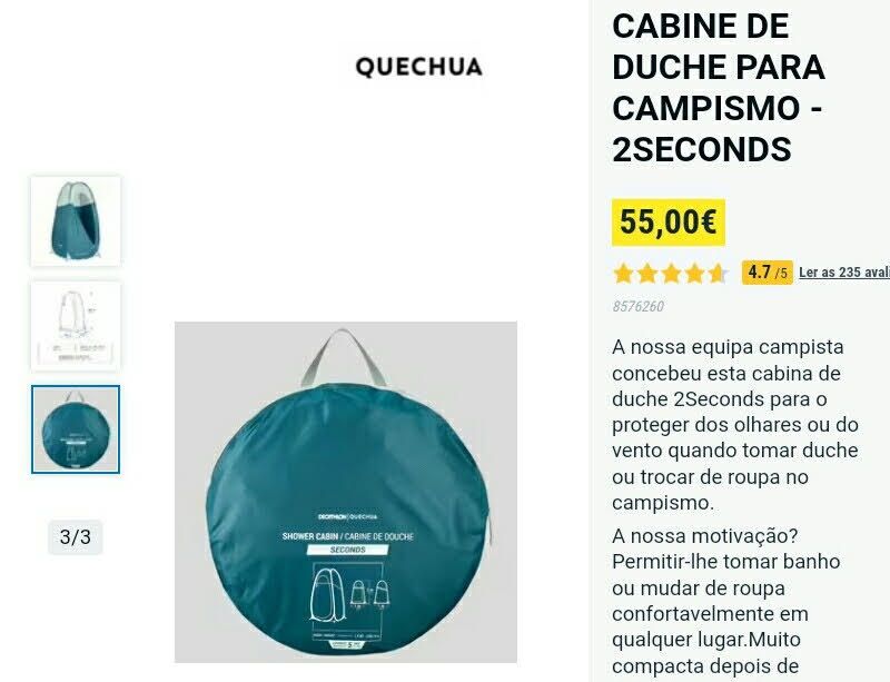 Tenda de banho nunca usada