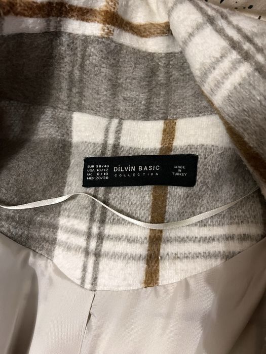 Пальто, светлое в клеточку