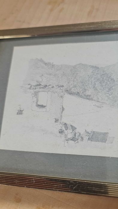 szkic rysunek pocz.XXW pejzaz DURNSTEIN AUSTRIA sygn