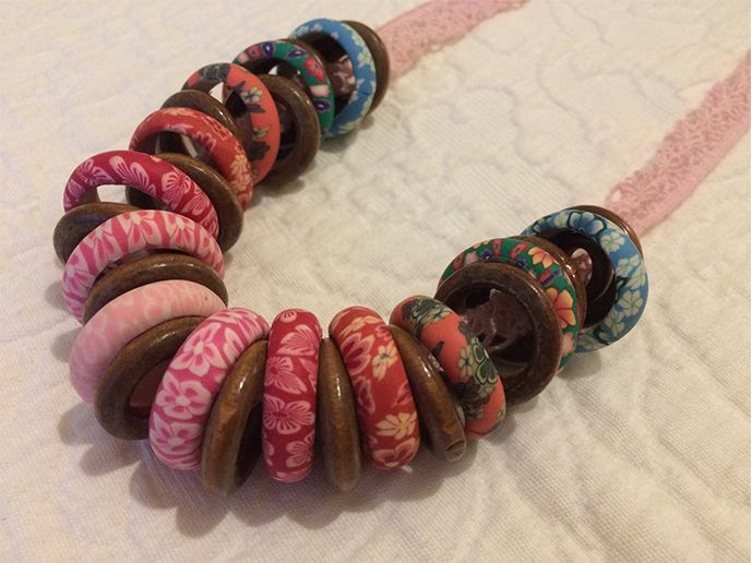 Handmade pink necklace