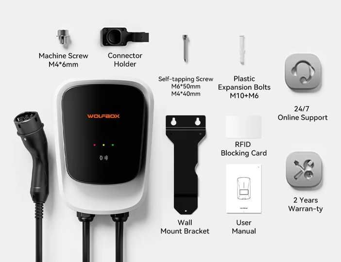 Wallbox Carregador - 7 kw - 32 A - APP e Cartões - Eletricos Hibridos