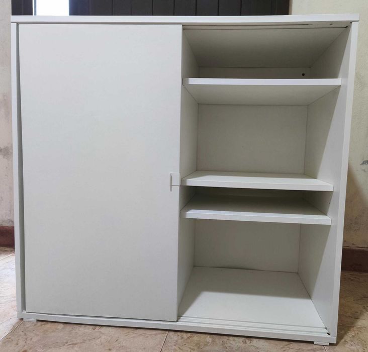 Armário VIHALS c/ Portas Deslizantes – Branco (95x47x90 cm)