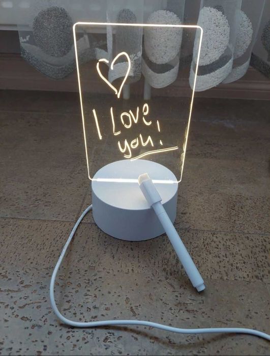 Нічний LED світильник, календар, дошка для повідомлень що стираються.