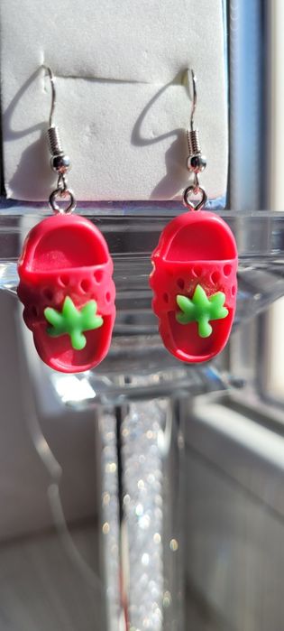 Kolczyki klapki różowe