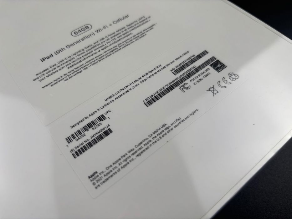 Новий Apple iPad 10.2' 9th gen 64gb LTE (sim) Space Gray гарант 1 рік