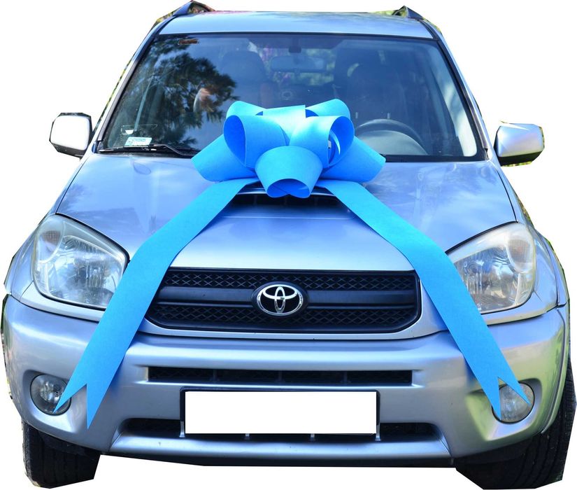 Niebieska Duża 60cm Kokarda na samochód-PREZENT