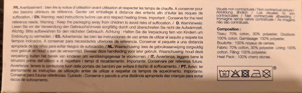 Anti cólicas para bebé - Saco quente de massagem