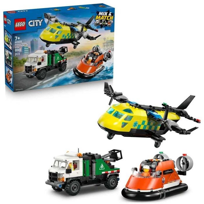Klocki Lego City 60505 Zestaw z samolotem, ciężarówką serwisową i poduszkowcem