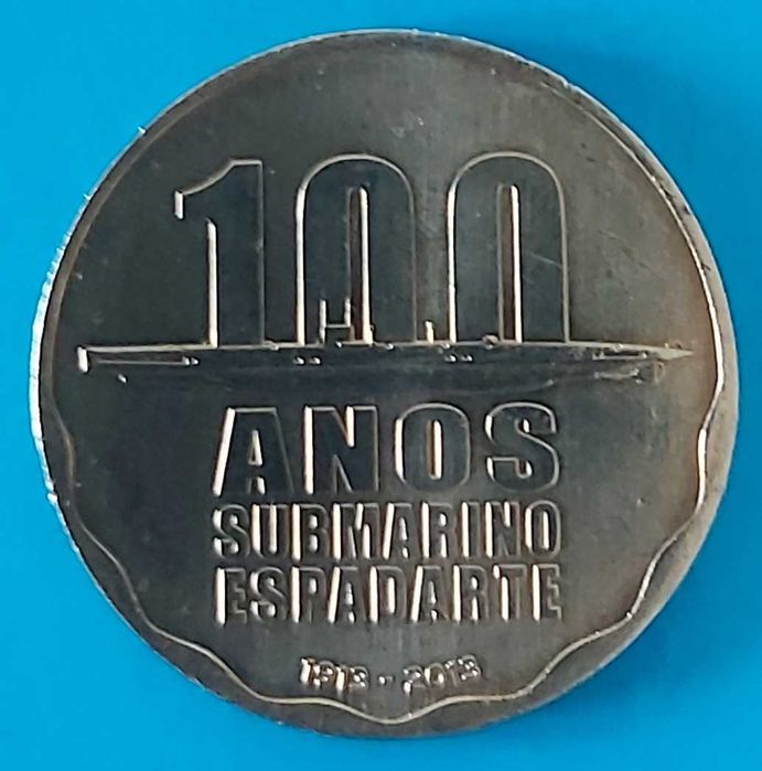 2,50  Euros de 2013, Portugal, 100 Anos Submarino Espadarte