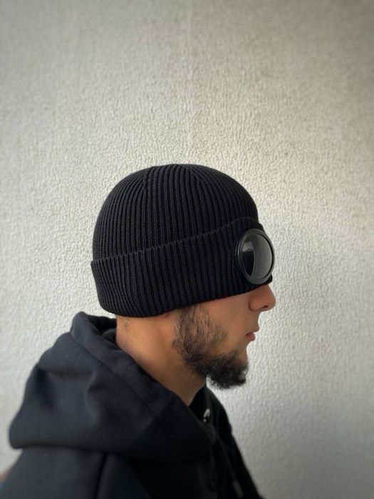 Шапка C.P. Company з двома лінзами, трендова шапка сп компані/сипи