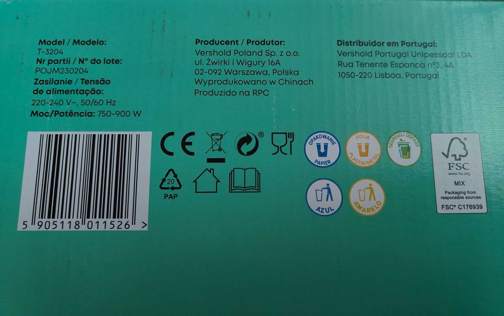 Toster elektryczny Hoffen - 750 - 900 W