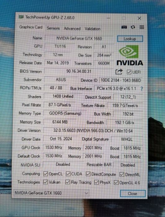 Відеокарта gtx 1660 6gb