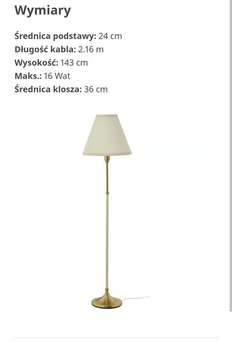 FLYGHÖJD
Lampa podłogowa, mosiądz/beżowy