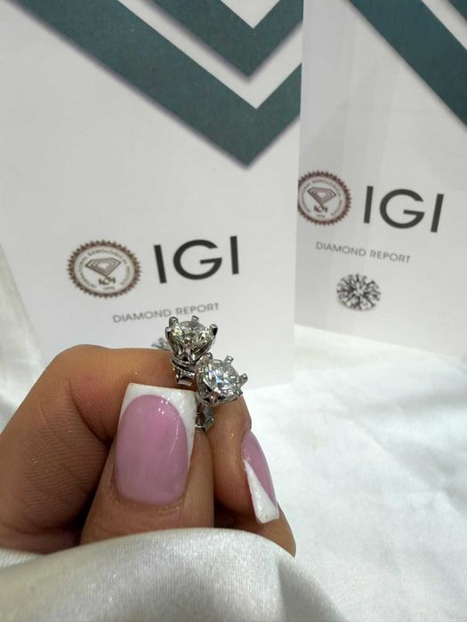 Kolczyki z diamentami naturalnymi 2.00 CT IGI