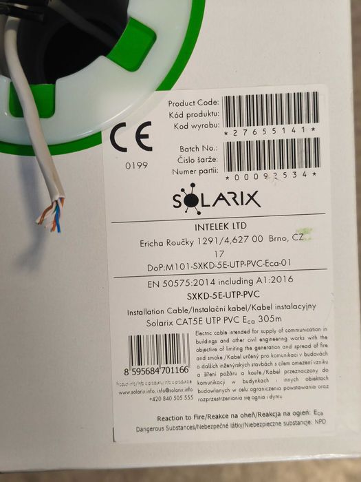 Kabel skrętka CAT5E UTP PVC Eca 305m/box SXKD-5E-UTP-PVC