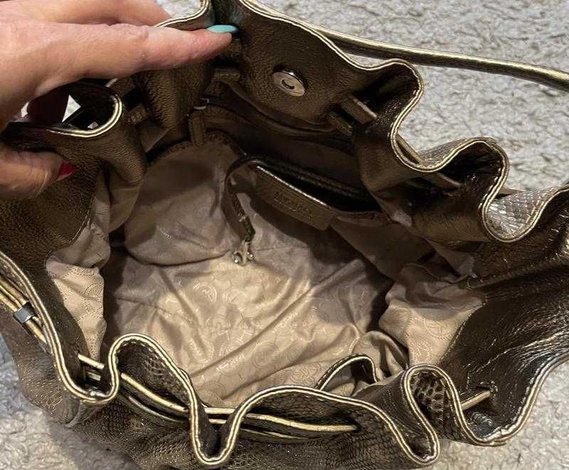 Оригінал.фірмова, шкірна, срібляста сумка michael kors