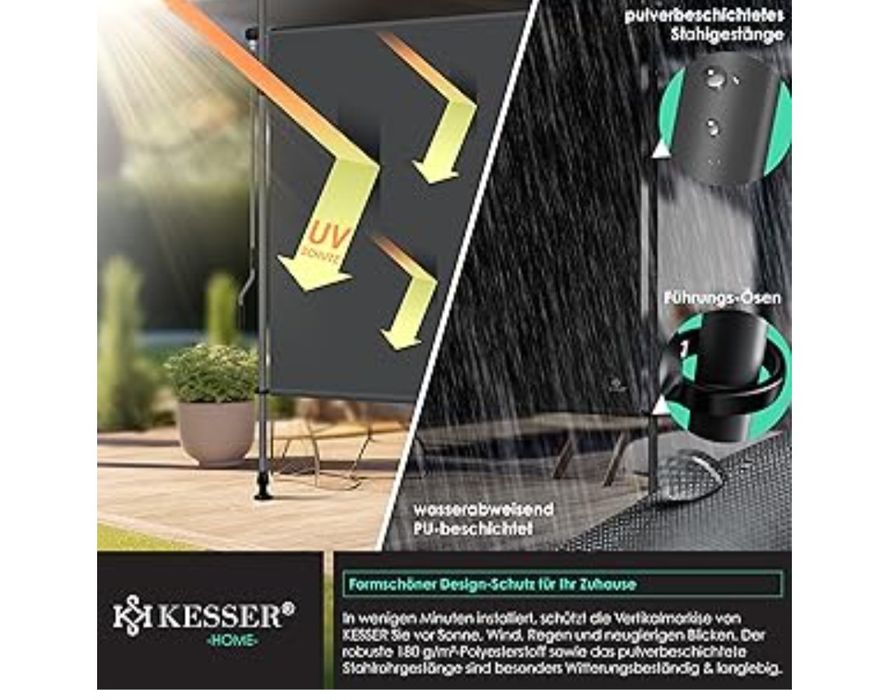 2 Toldos verticais-marca alemã kesser -para exterior,varanda,jardim