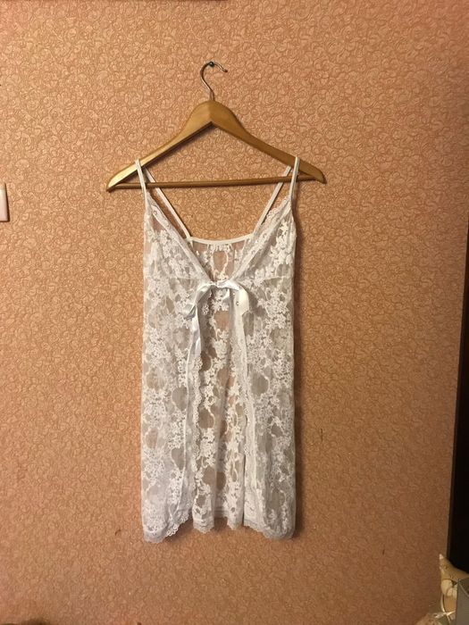 Новая белая гипюровая комбинашка very sexy, s,m,l 420 грн