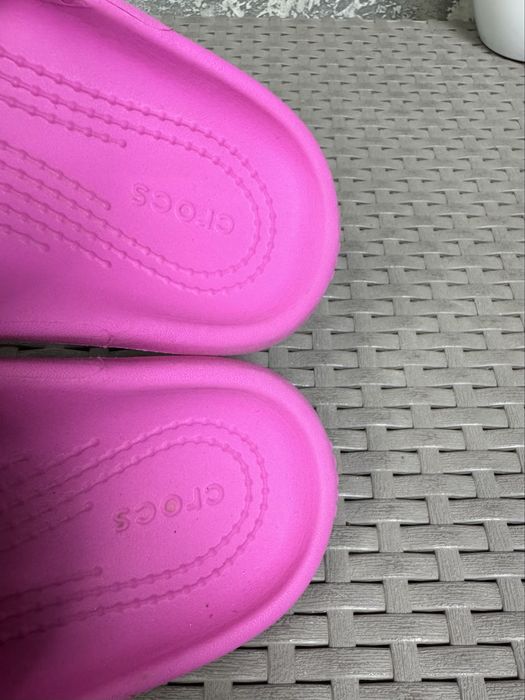 Crocs кроксы шлепанцы тапочки J1 31-32 размер подростковые розовые