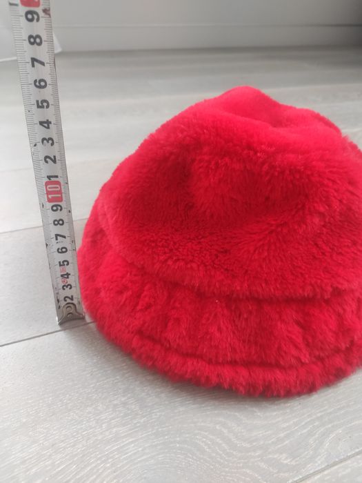 Тепла пухнаста Панама шапка червона хутряний капелюх