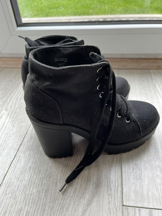 Płócienne botki na platformie h&m r. 37