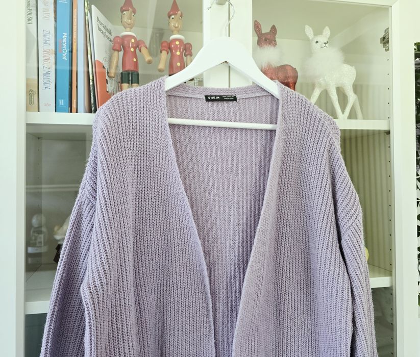 Shein lekki liliowy kardigan wiosenny 38