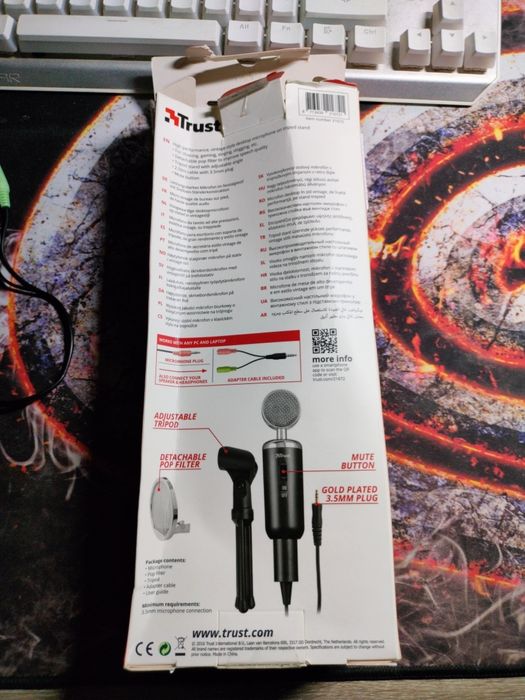 Mikrofon Trust Madell 21672 Przewodowy Pojemnościowy Czarny