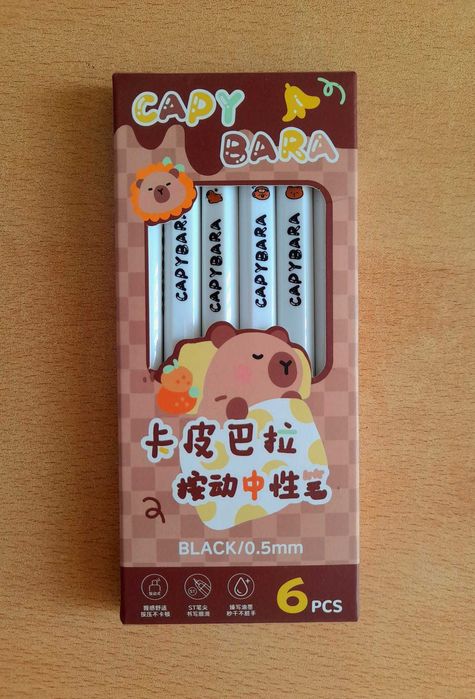 Canetas de escrita capivara - Tinta preta - Ponta 0.5mm